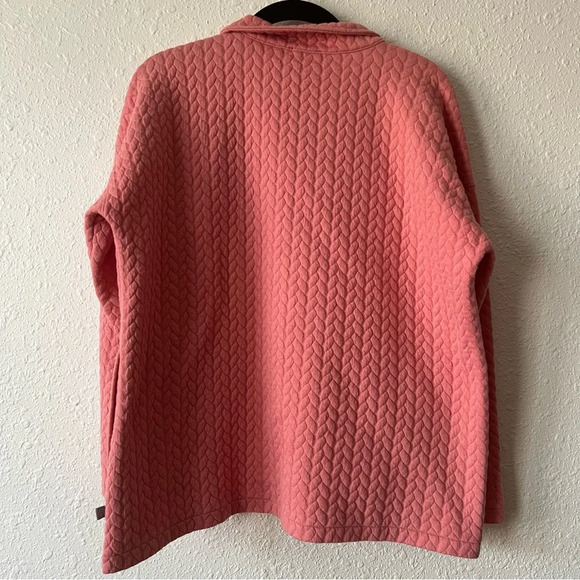 TALBOTS QUILTED JACQUARD ZIP MOCKNECK PULLOVER SIZE LARGE PETITE - Picture 7 of 8